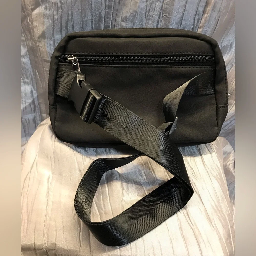 Black Embellished Women's Fanny pack - Pink and Green